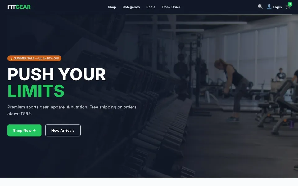 FitGear — Sports Store