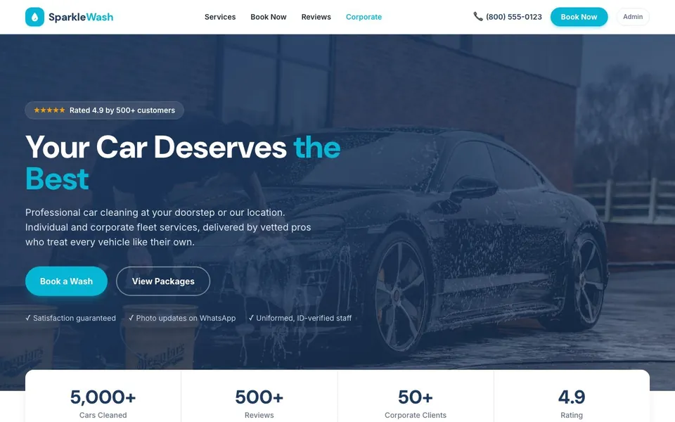 SparkleWash — Car Cleaning