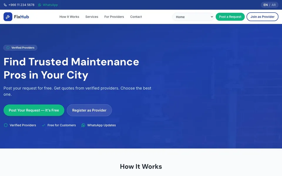 FixHub — Maintenance Marketplace
