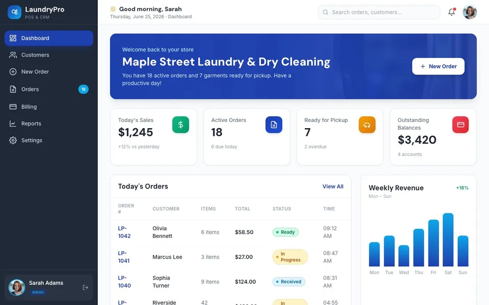 LaundryPro — Laundry POS