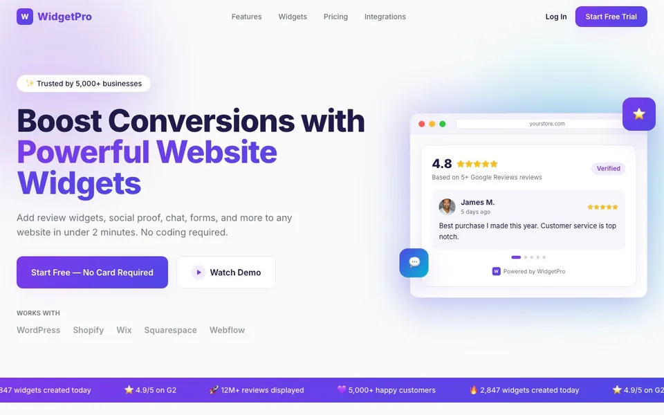 WidgetPro — Website Widgets